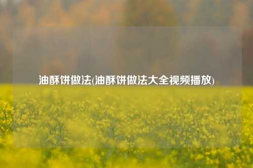 油酥饼做法(油酥饼做法大全视频播放)