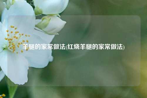 羊腿的家常做法(红烧羊腿的家常做法)